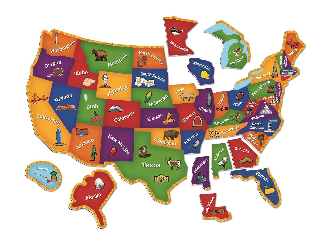 Magnetic U.S. Map Puzzle