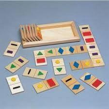 21 Wooden Domino Shapes for Matching