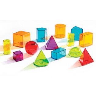 Light Table, Transparent Geometric Solids Shape Set