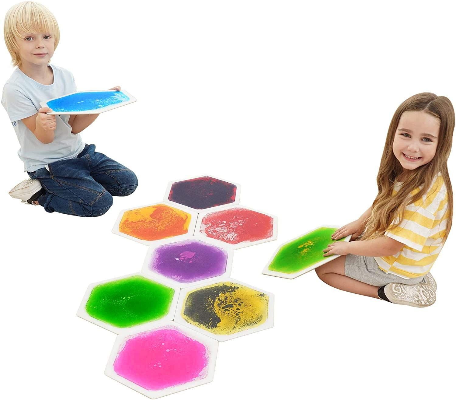Hexagon Squidgy Tiles - Set of 9 
