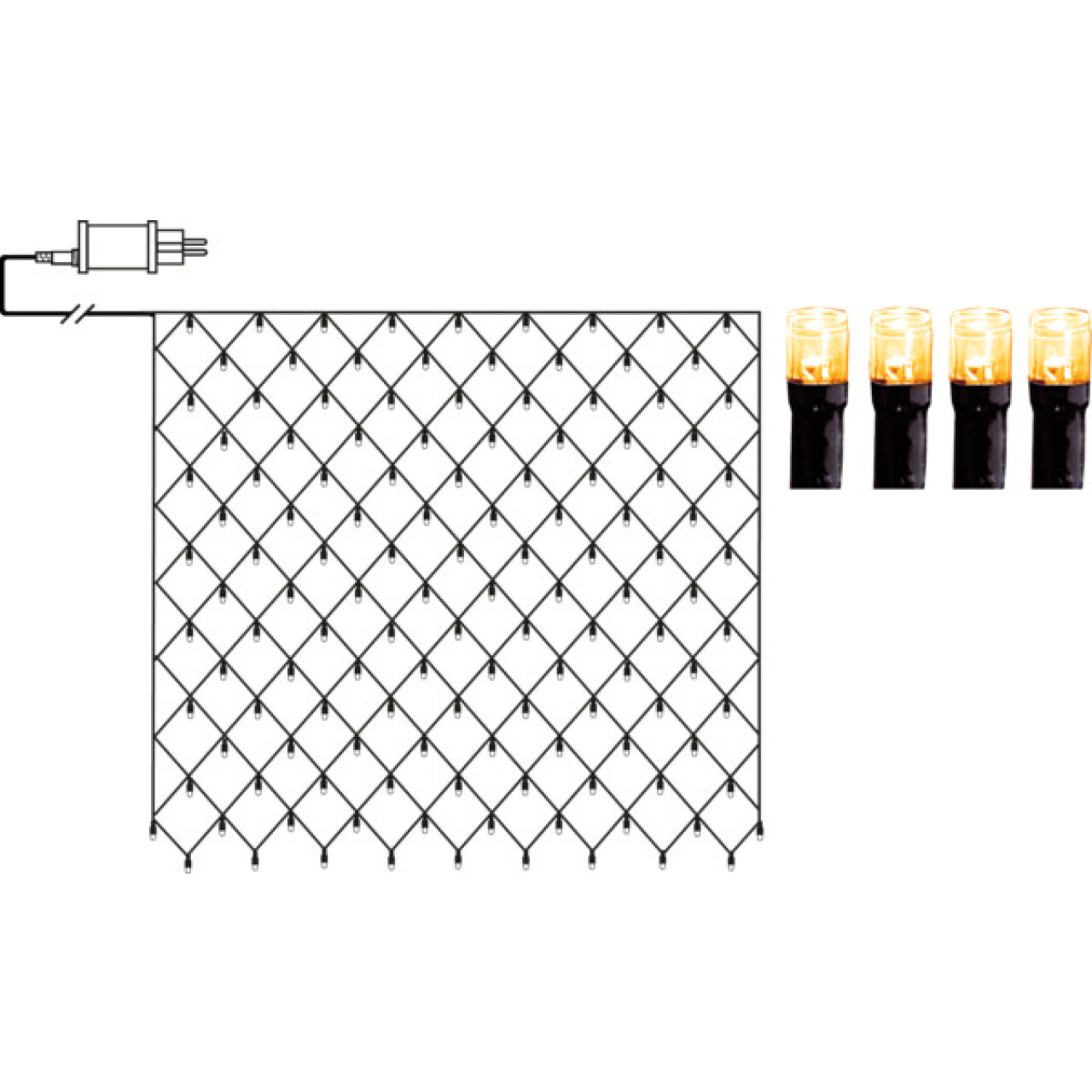 Ljusnät 3x3m - 200 ljus